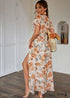 Floral Print Boho Summer Maxi Dress Rose